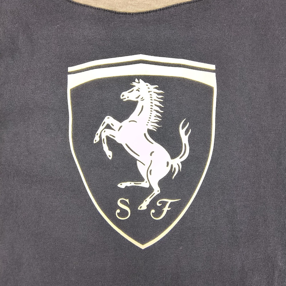 Ferrari Store Mens XL Navy Blue Graphic T-Shirt Italian Flag Back Racing Tee - Picture 6 of 8